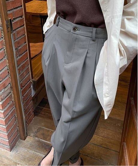 roll-up tuck slacks/3color