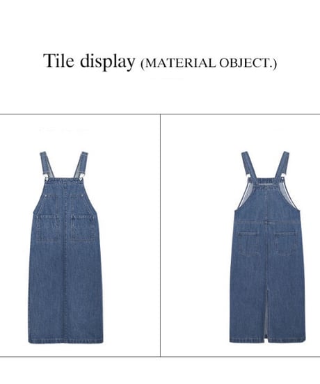 denim salopette skirt/4color