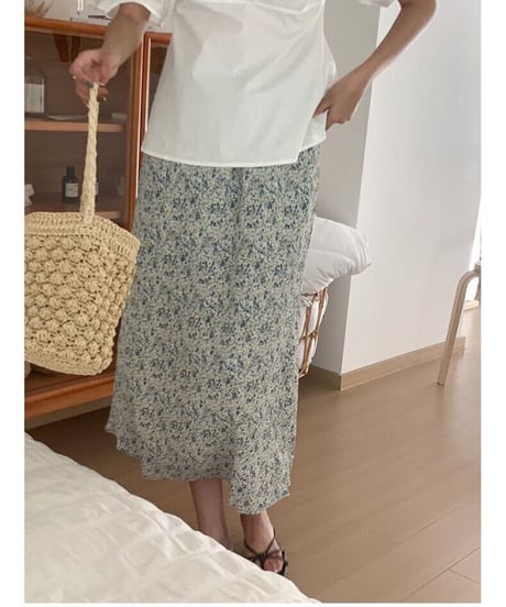 flower A line skirt/2color