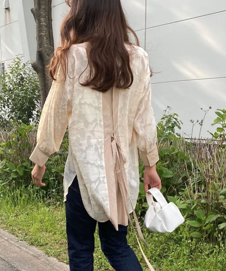 2way sheer jacquard shirt/2color