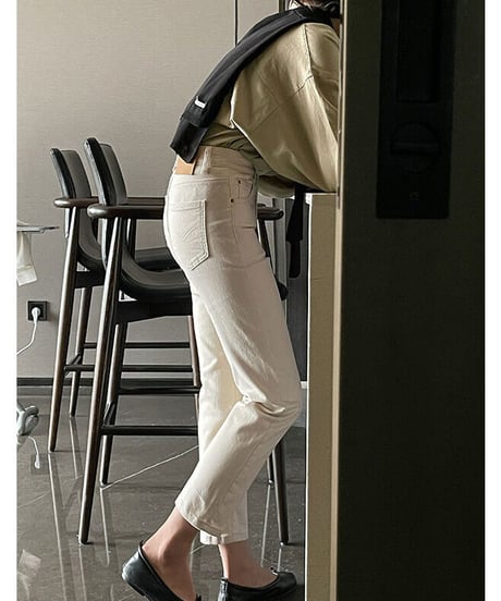 cropped color slim denim/3color