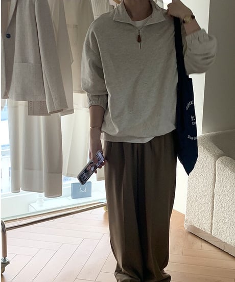 [OUTLET]half zip up pullover/3color