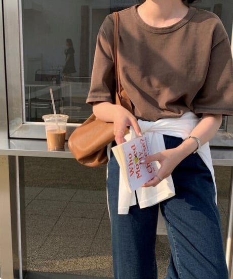 vintage simple loose tee/3color