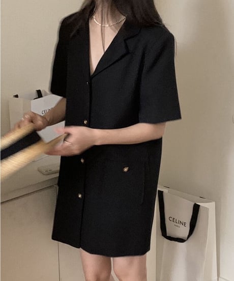 jacket mini dress(half sleeve)/2color