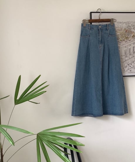 denim flare skirt
