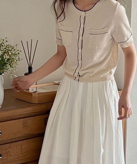 linen blend cardigan tops/3color(ネコポス)