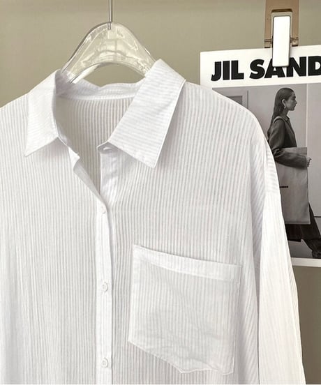 sheer stripe long shirt