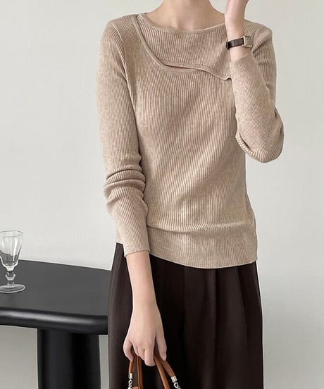 asymmetry rib knit/4color
