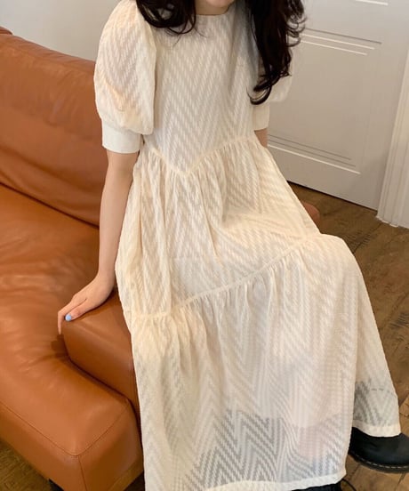 airy puff sleeve OP/2color