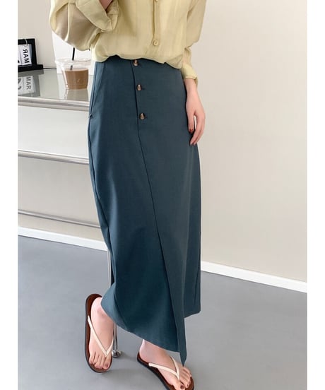 button pencil skirt/3color