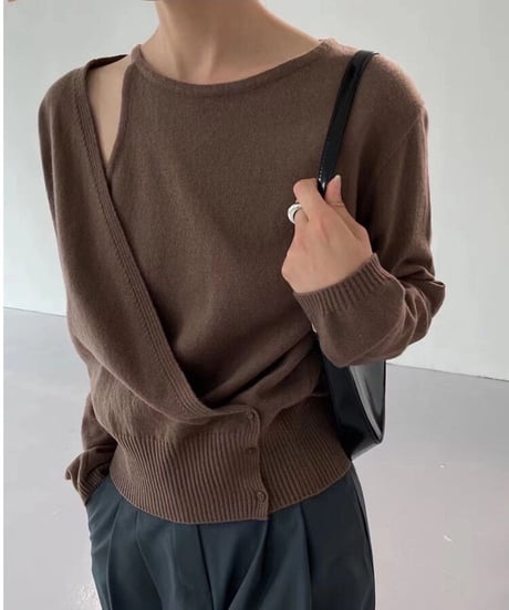asymmetry design knit/2color