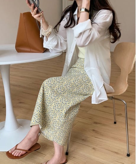 lemon long skirt