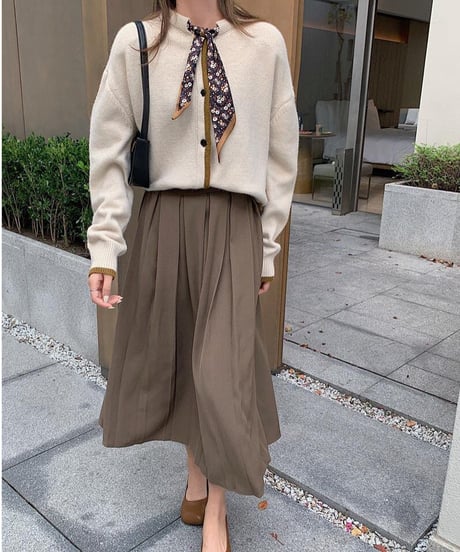 [OUTLET]scarf knit cardigan/3color