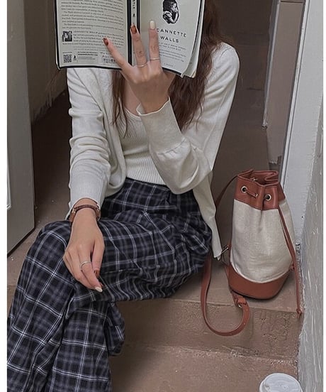knit camisole & cardigan ensemble /4color