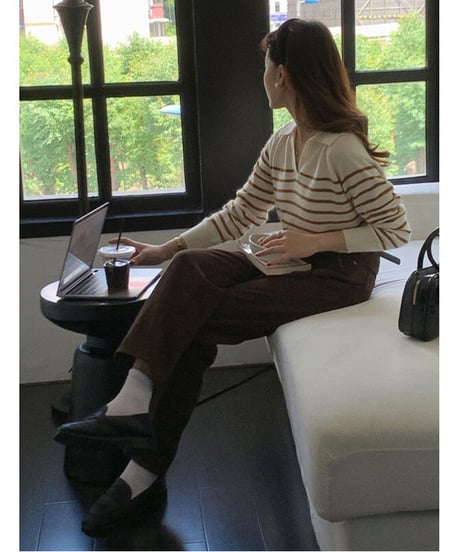 brown straight denim