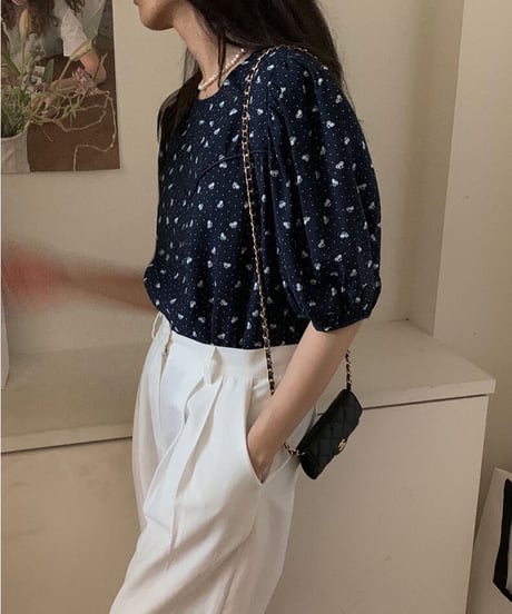 retro pattern blouse/2color(ネコポス)