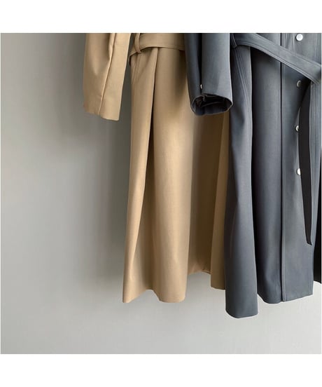 stand collar trench coat/2color