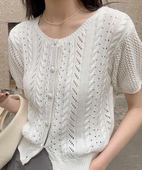 summer knit cardigan/4color(ネコポス)
