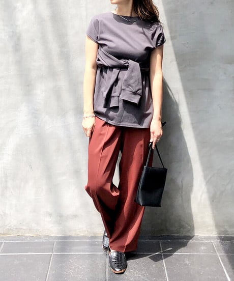[OUTLET]3way sleeve slit Tee/2color