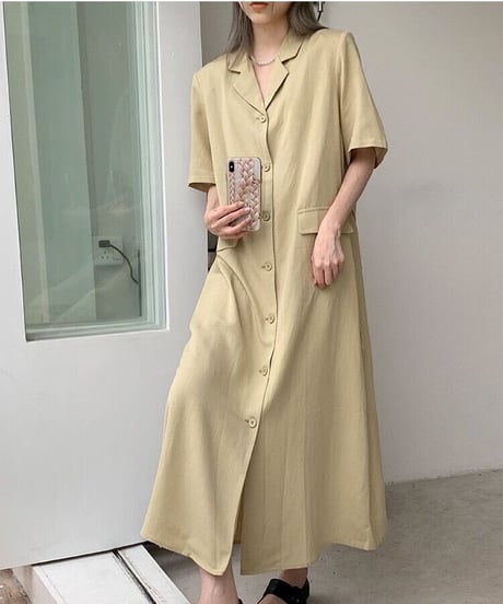 linen shirt dress/2color