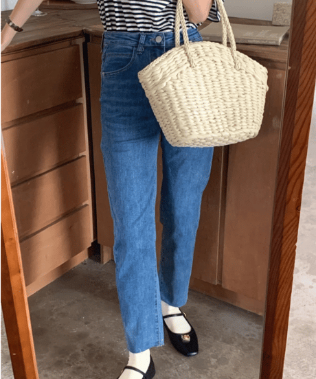 (meet me)cropped slim denim pants