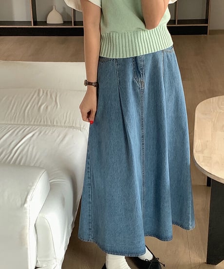 denim flare skirt