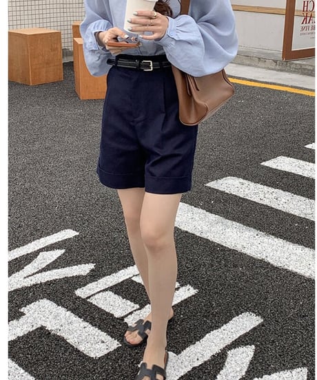 cotton linen half pants/3color