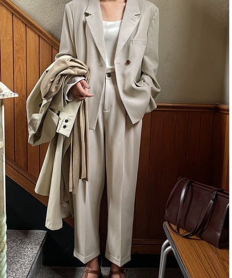 roll-up tuck slacks/3color