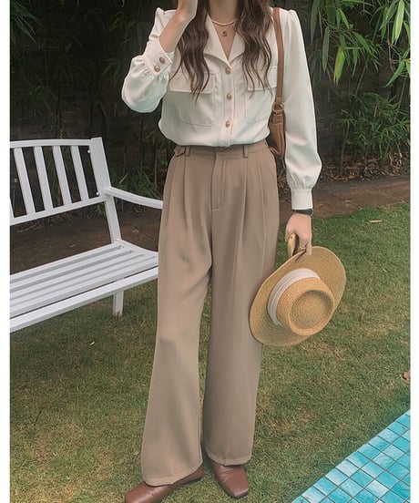 open collar classic shirt/2color
