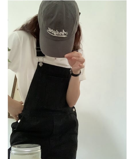 black denim salopette