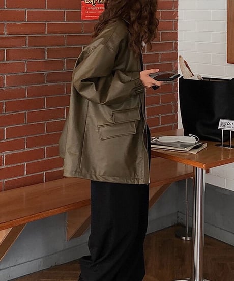 eco leather blouson/3color