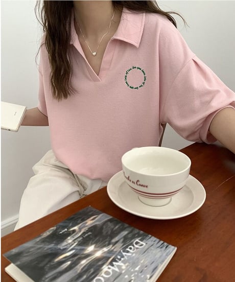 round lettering polo/2color