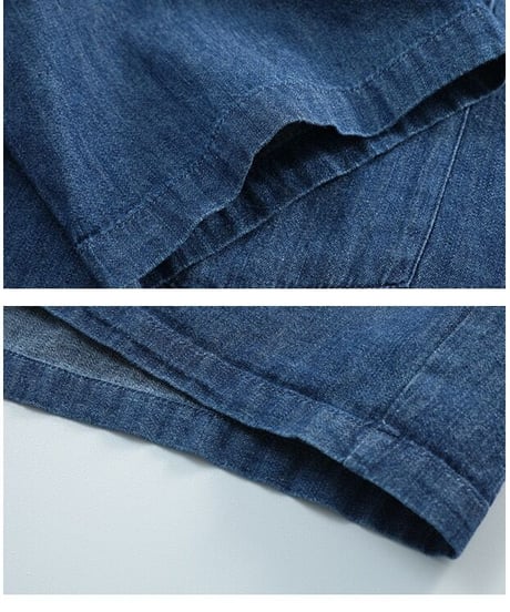 no collar denim jacket(half sleeve)/2color