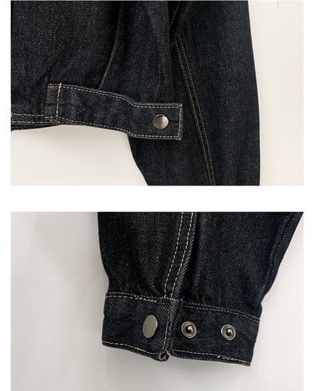 [OUTLET]no collar denim jacket/2color