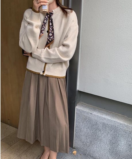 [OUTLET]scarf knit cardigan/3color