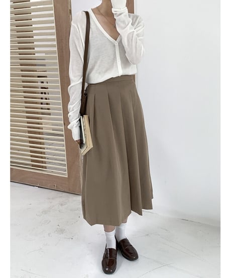 front box pleats skirt/2color