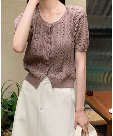 summer knit cardigan/4color(ネコポス)