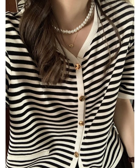 border half sleeve cardigan(ネコポス)