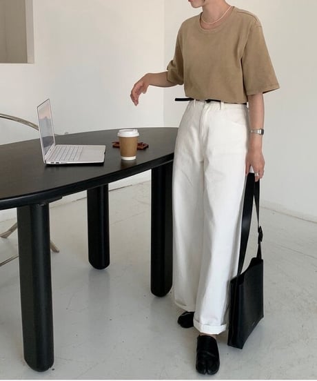 vintage simple loose tee/3color
