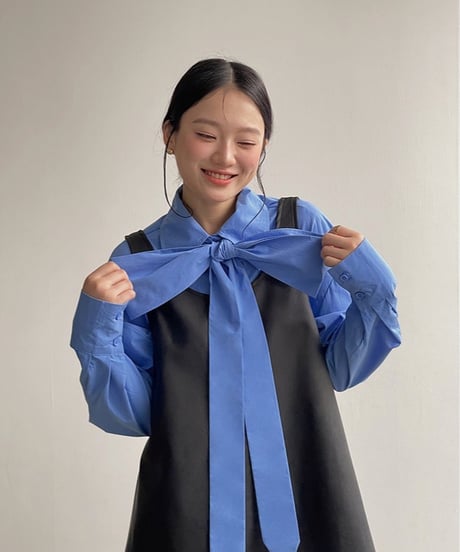 big ribbon shirt/2color