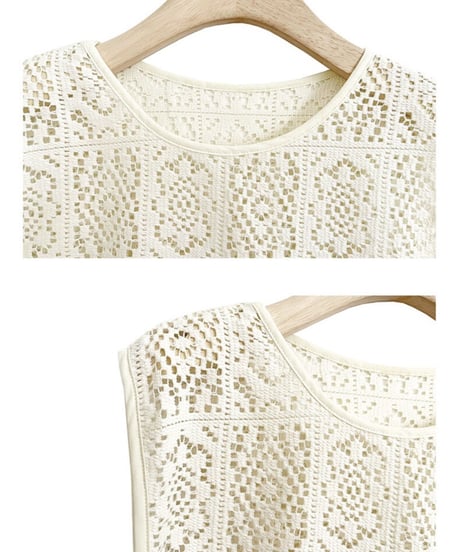flower crochet vest/2color(ネコポス)