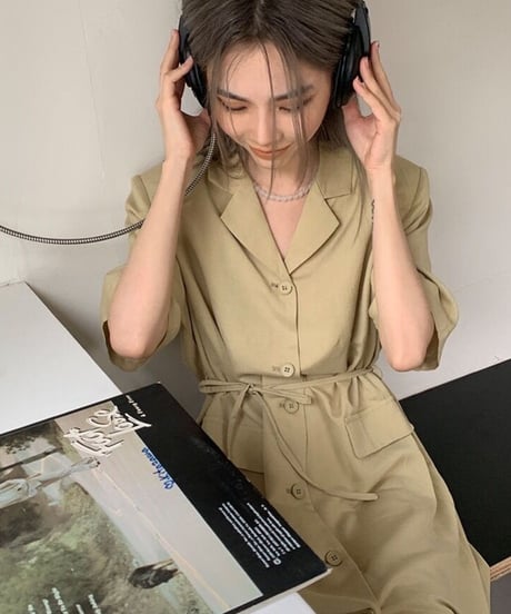 linen shirt dress/2color