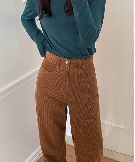 corduroy straight pants/4color