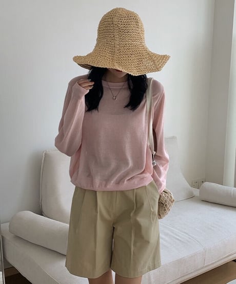 [OUTLET]linen blend sheer long-T/3color(ネコポス)