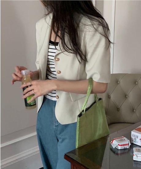 open collar jacket(half sleeve)/4color