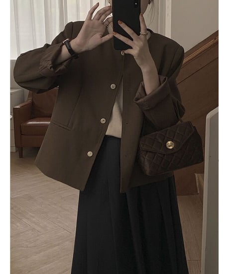 A line pleats long skirt/3color