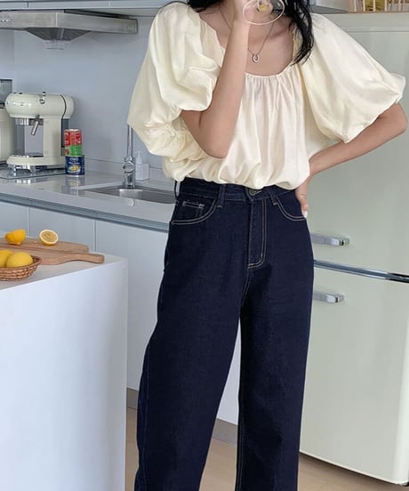 tulip sleeve blouse(half sleeve)/2color(ネコポス)