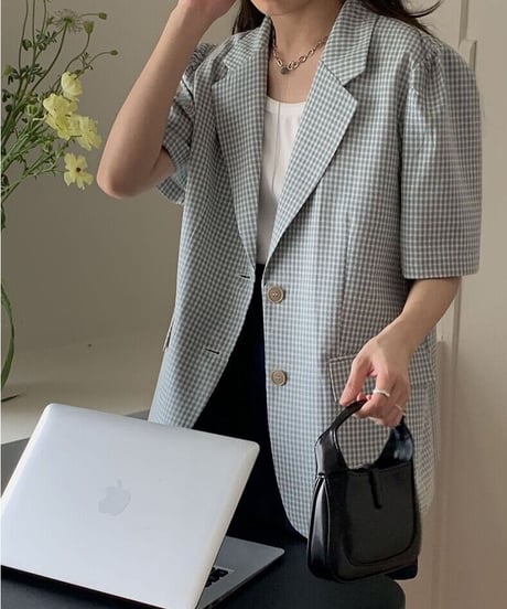 check tailored jacket/2color