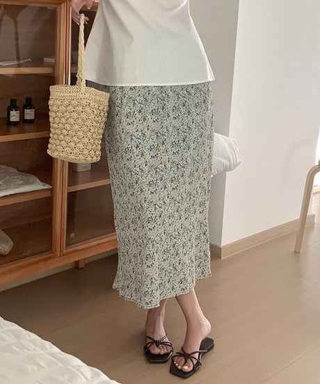 flower A line skirt/2color