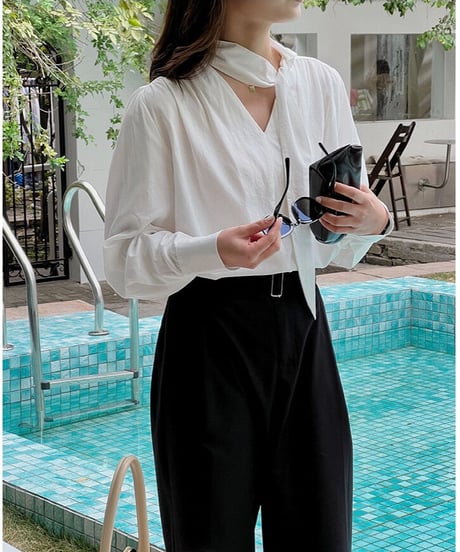 scarf design blouse/2color